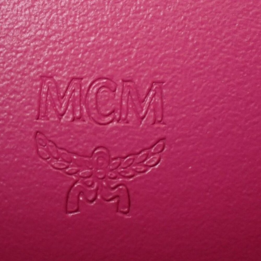 MCM Pink Studded Visetos Flap Wallet - Picture 8 of 8